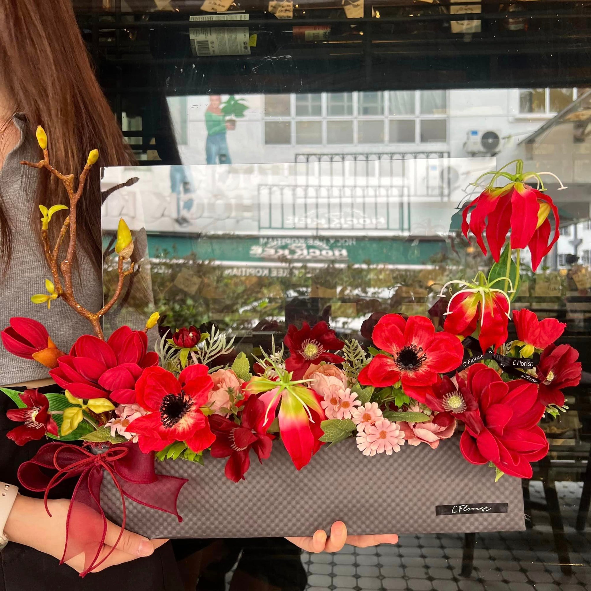 Acyclic Red Artificial Flower
