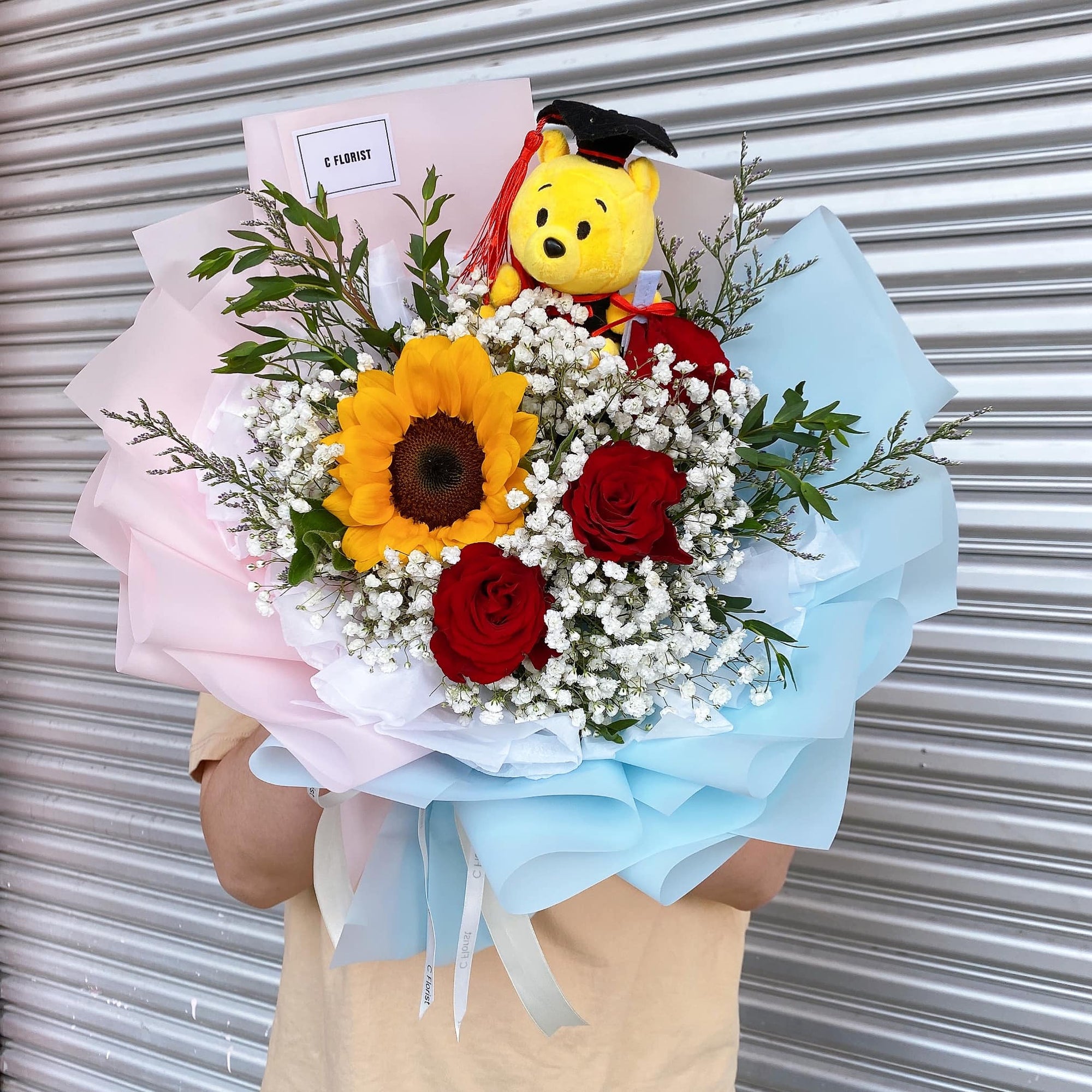 Winnie The Pooh Fresh Graduation Bouquet