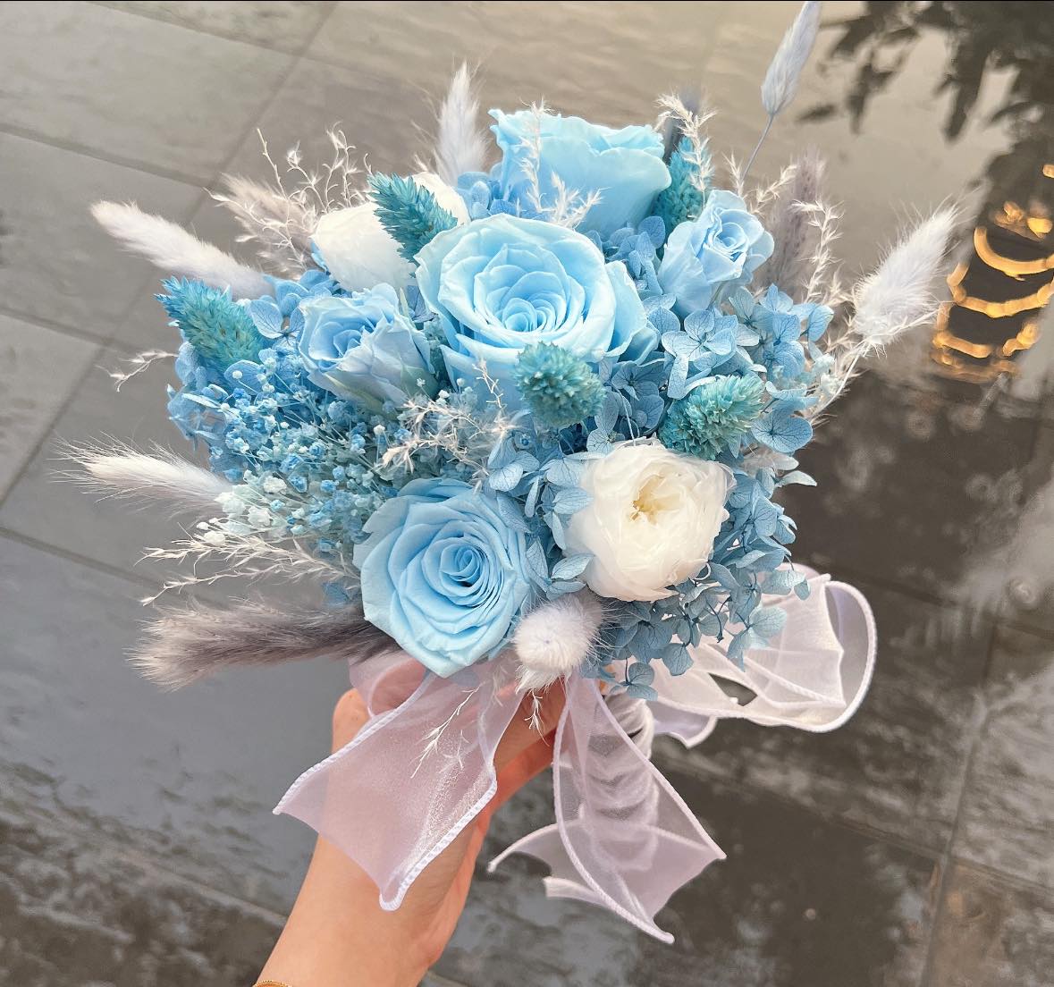 Frosted Serenity Preserved Bridal Bouquet