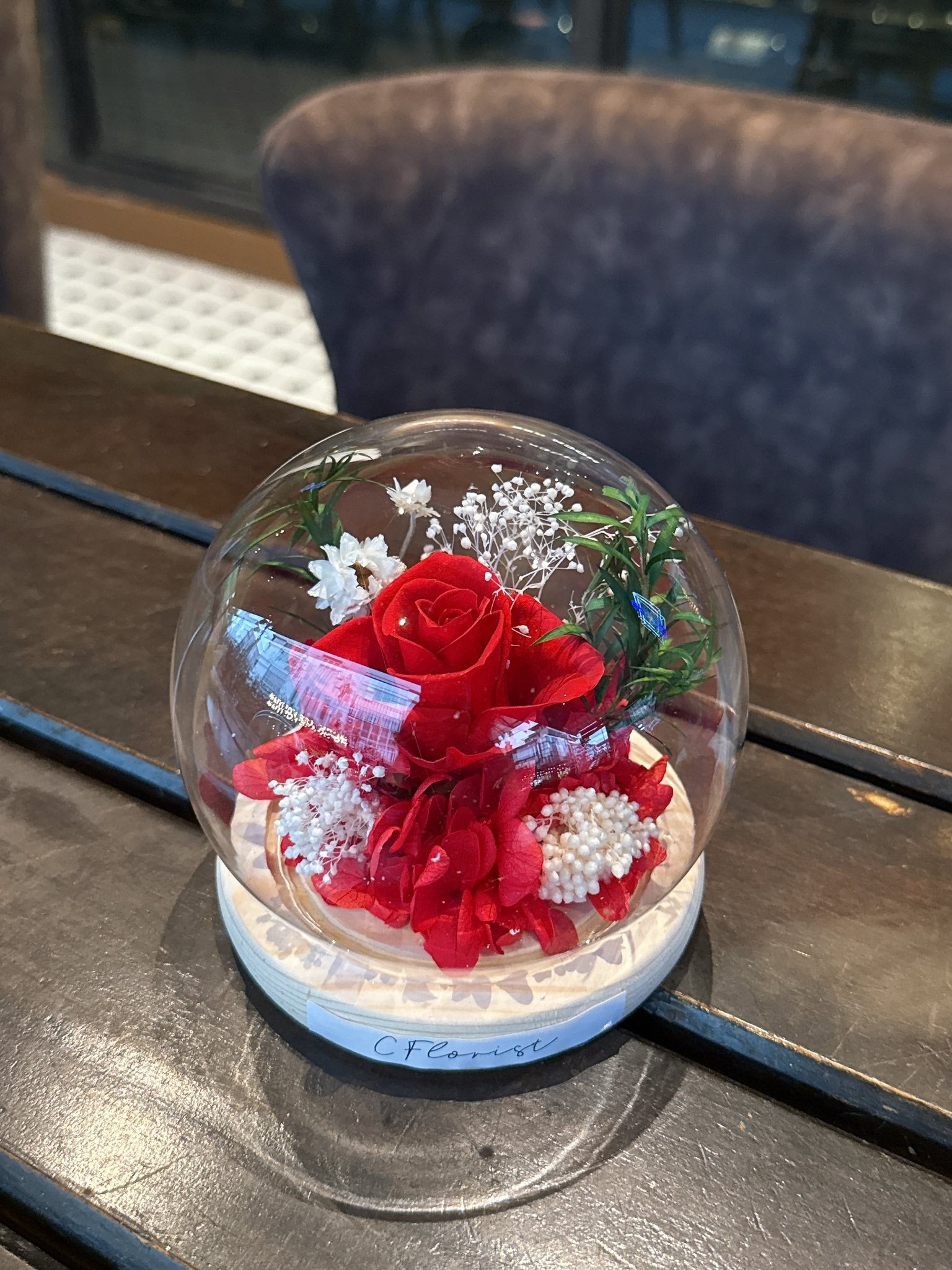 Single Preserved Rose Glass Jar