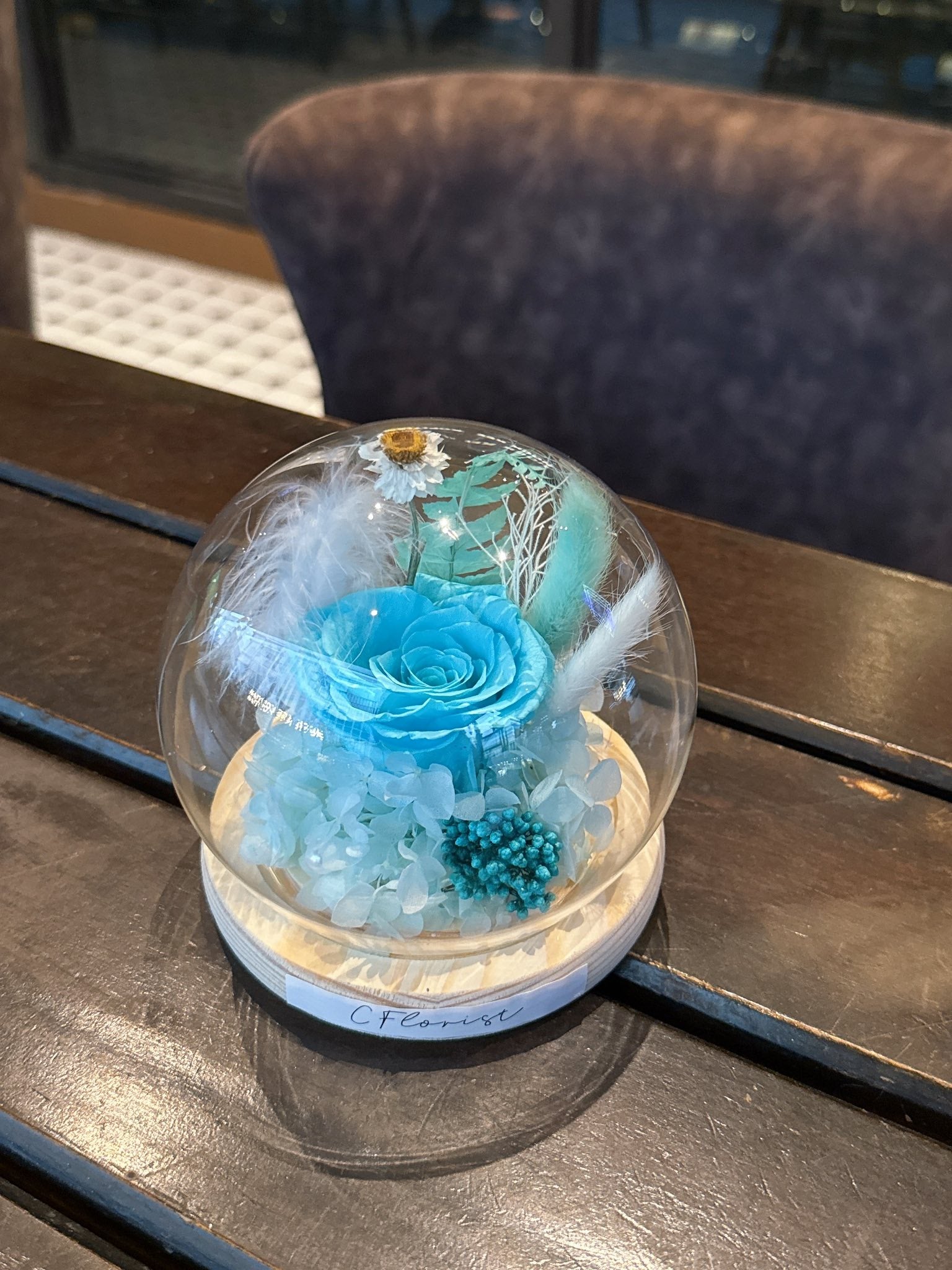 Single Preserved Rose Glass Jar