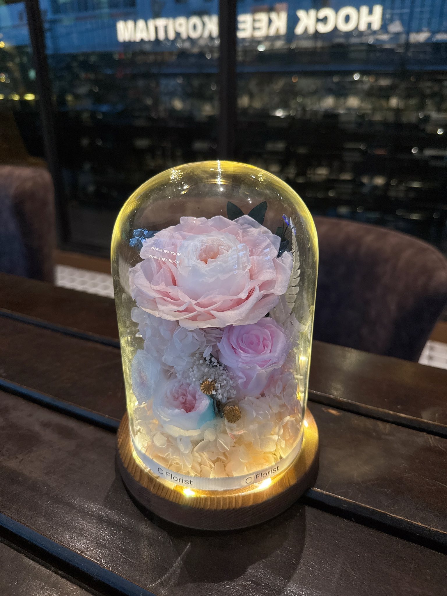 Preserved Rose Glass Jar