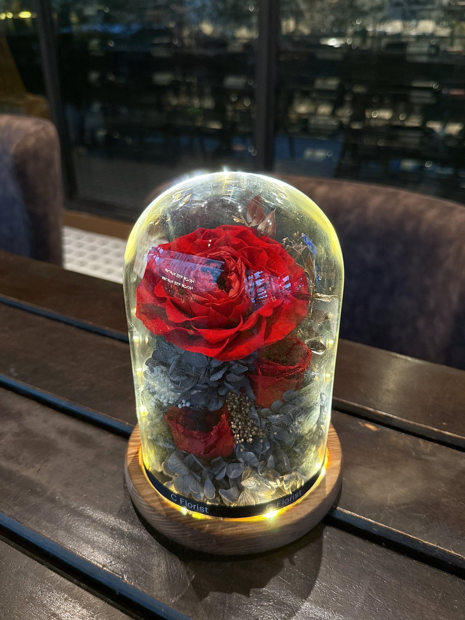Preserved Rose Glass Jar