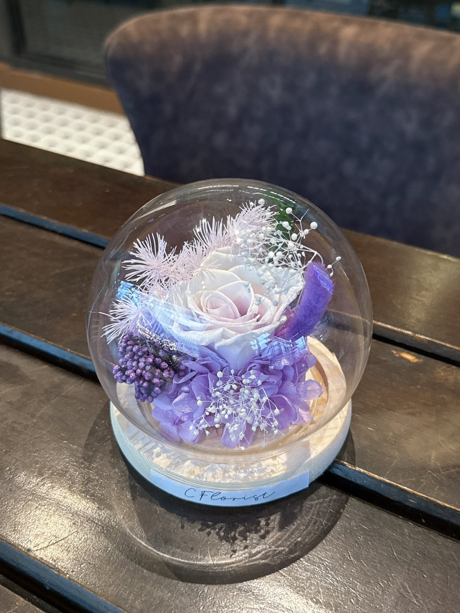 Single Preserved Rose Glass Jar