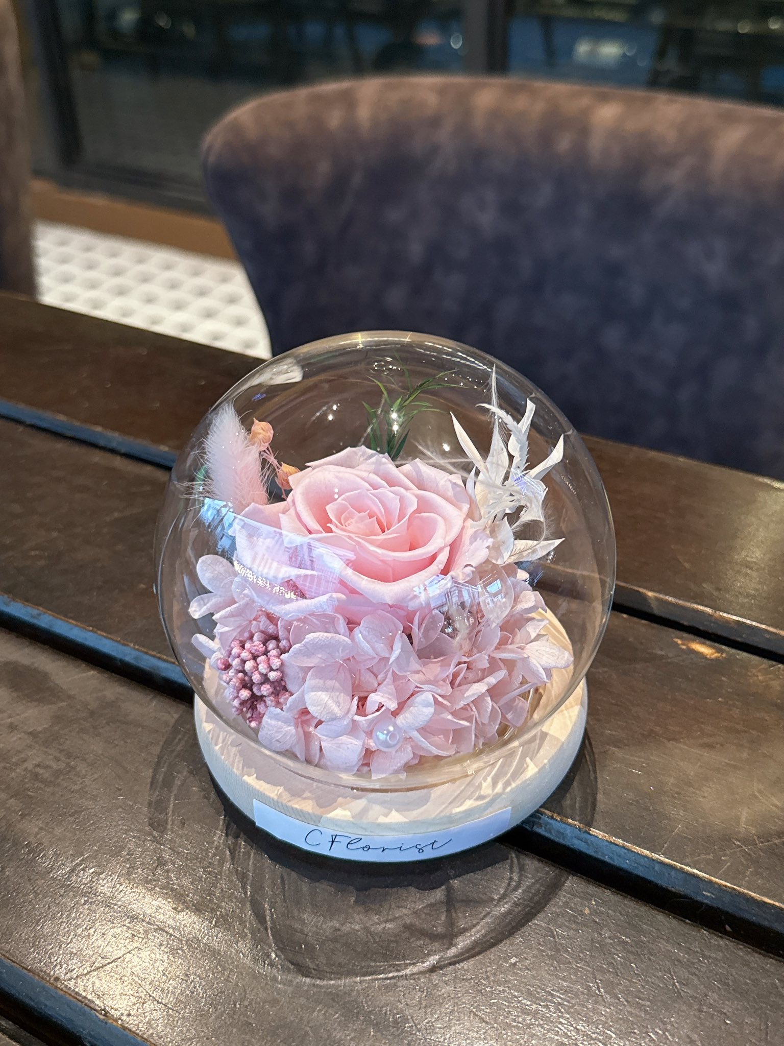 Single Preserved Rose Glass Jar