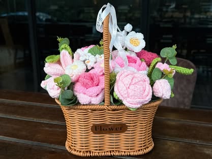 Crochet Flower Basket