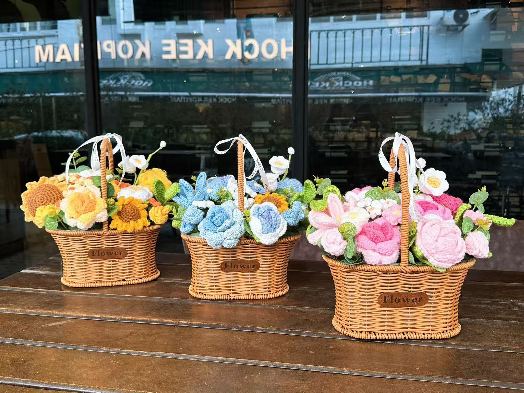 Crochet Flower Basket