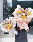 Soap Flower Bear Graduation Bouquet