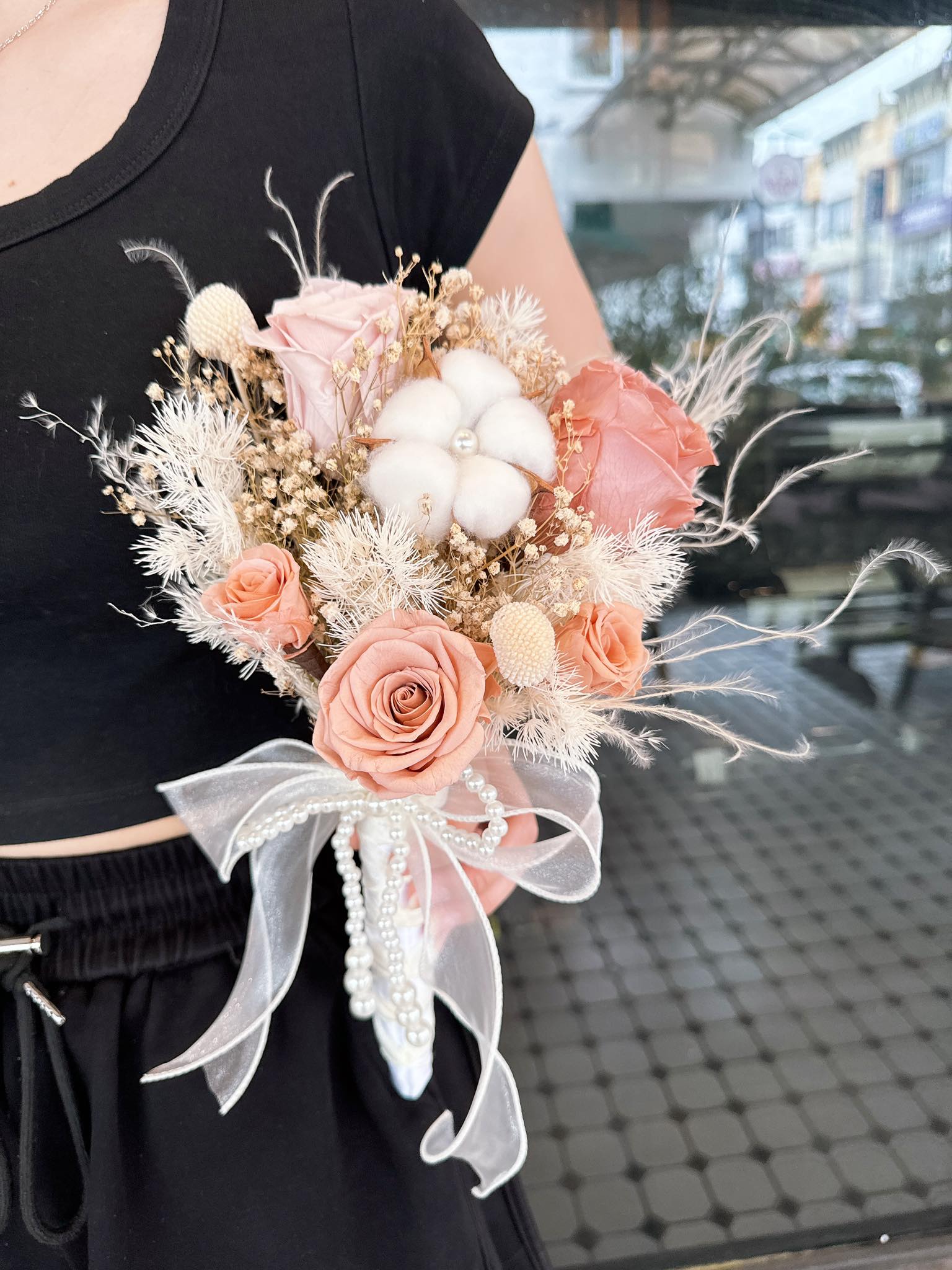 Peach Whisper Preserved Bridal Bouquet