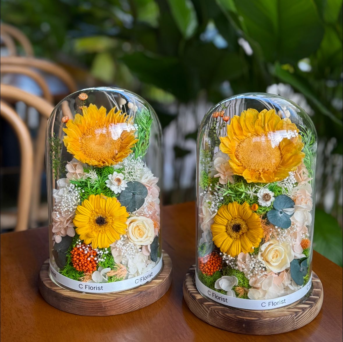 Sunflower Preserved Glass Jar