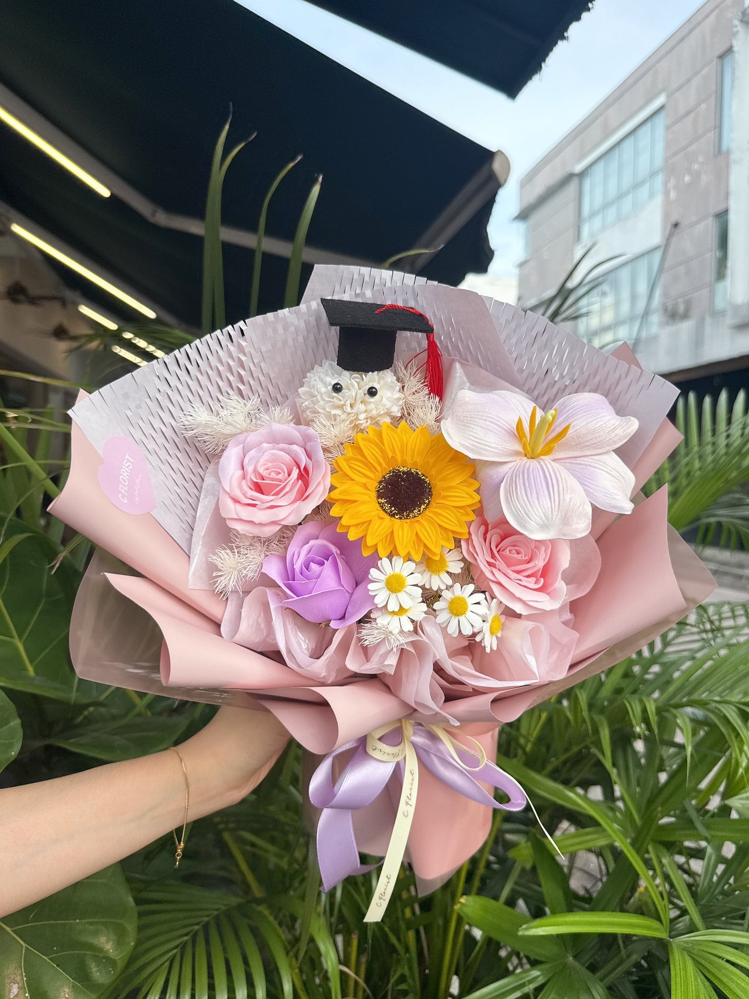 Pom Pom Soap Graduation Bouquet